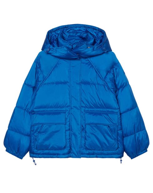Doudoune à capuche Puffer bleue