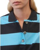 Polo rayures rugby bleu/noir