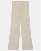 Pantalon en maille côtelée beige