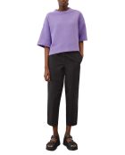 T-Shirt gaufré manches 3/4 Boxy violet clair