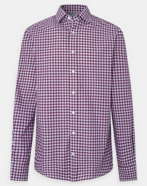 Chemise Slim Fit à carreaux vichy rouge/blanc