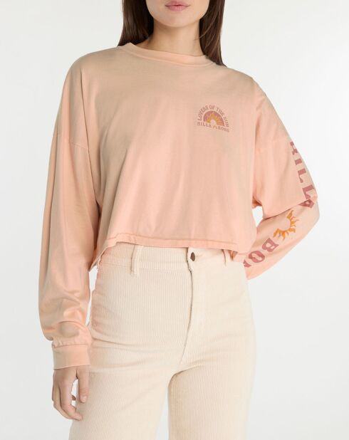 T-Shirt Lover of the Sun boxy rose clair