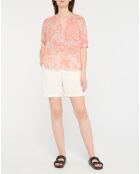 Blouse Henley imprimée orange
