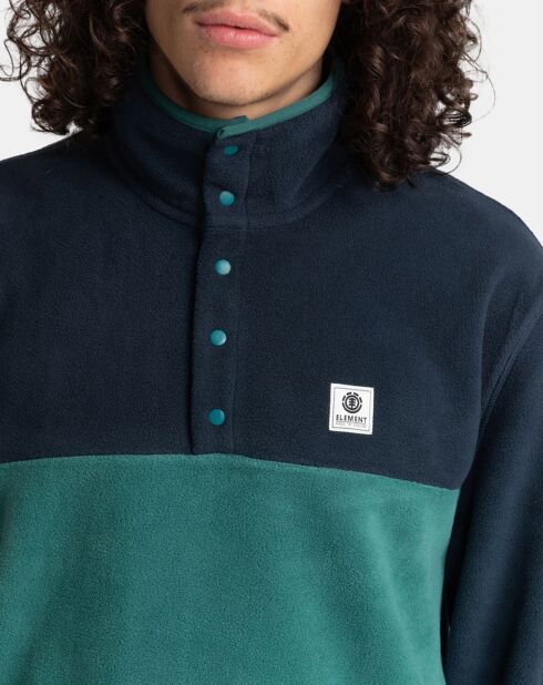 Sweat polaire Abenaki po bleu marine/vert
