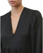 Robe midi col V noir