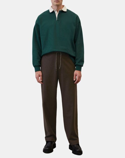 Pantalon en Laine mélangée Mossbo Manteco marron foncé