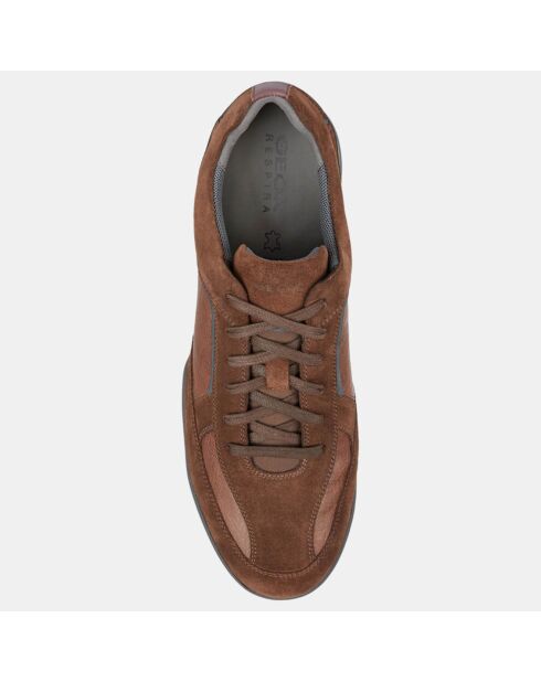 Baskets en Cuir et Velours de Cuir Metodo marron