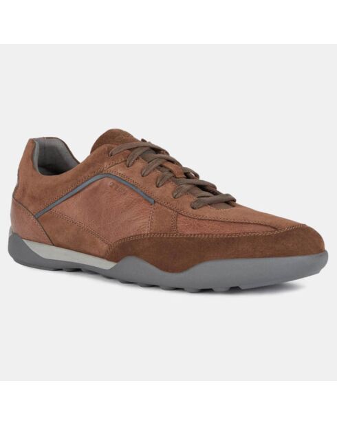 Baskets en Cuir et Velours de Cuir Metodo marron