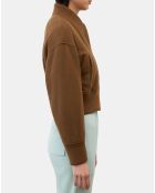 Blouson en Laine mélangée Cropped marron