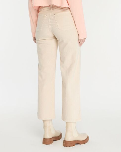 Gerade Hose aus ecrufarbenem Cord