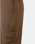 Pantalon cargo en Laine mélangée marron