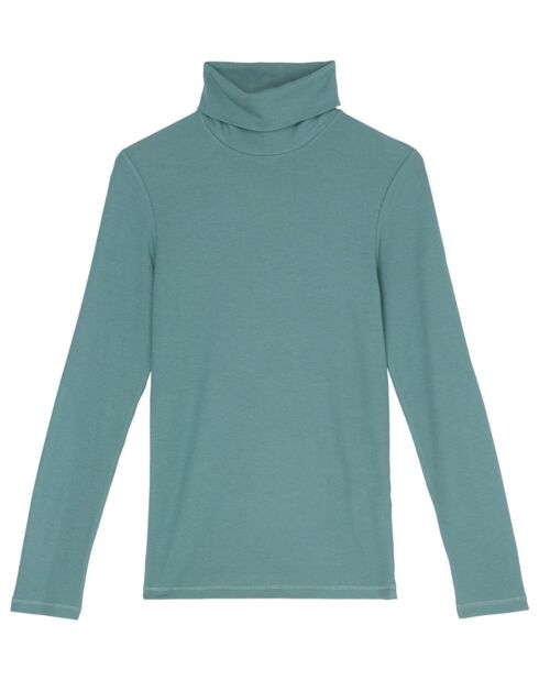 T-Shirt col roulé vert