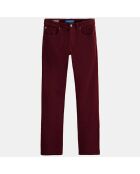 Pantalon Slim Fit en Coton Bio mélangé Velours Milleraies Ralston Corduroy bordeaux