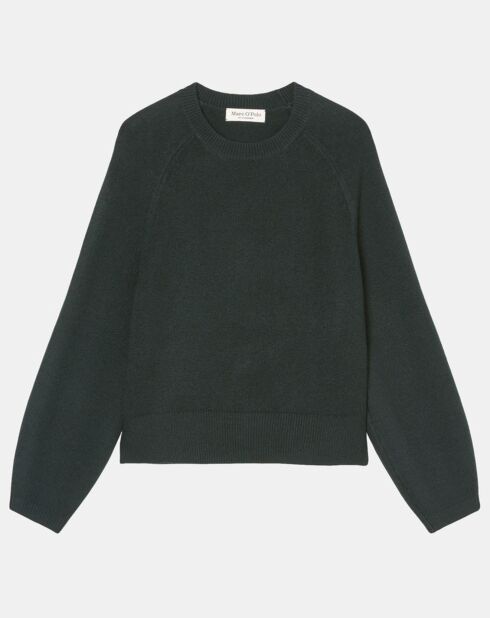 Pull en Laine mélangée manches raglans vert foncé