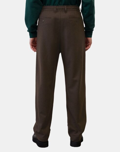 Pantalon en Laine mélangée Mossbo Manteco marron foncé