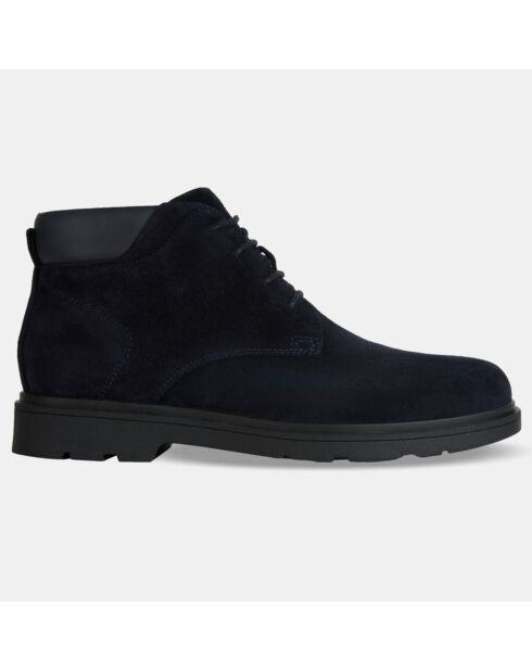 Boots en Velours de Cuir Spherica bleu marine