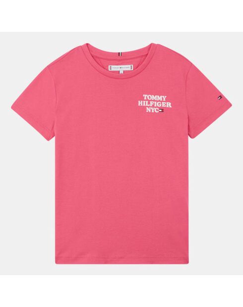 T-Shirt 100% Coton Bio Tommy Poitrine rose