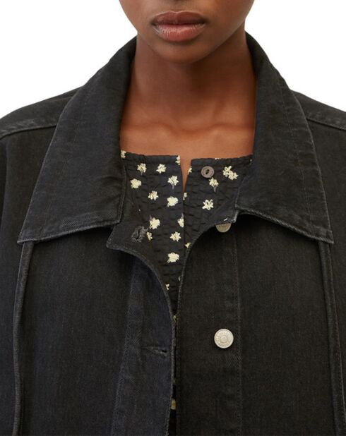 Veste en jean sans manches noire