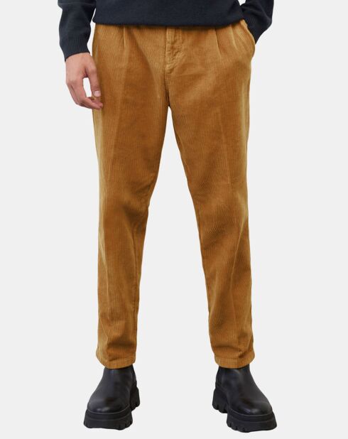 Pantalon en Velours côtelé 100% Coton Bio Belsbo Pleats brique