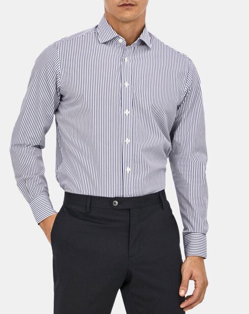 Chemise Slim Fit rayée bleue