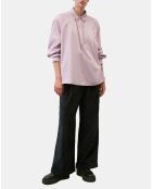 Blouse en Popeline col polo violet clair