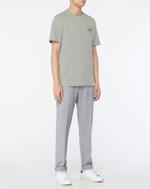 Graugrünes Signature-T-Shirt