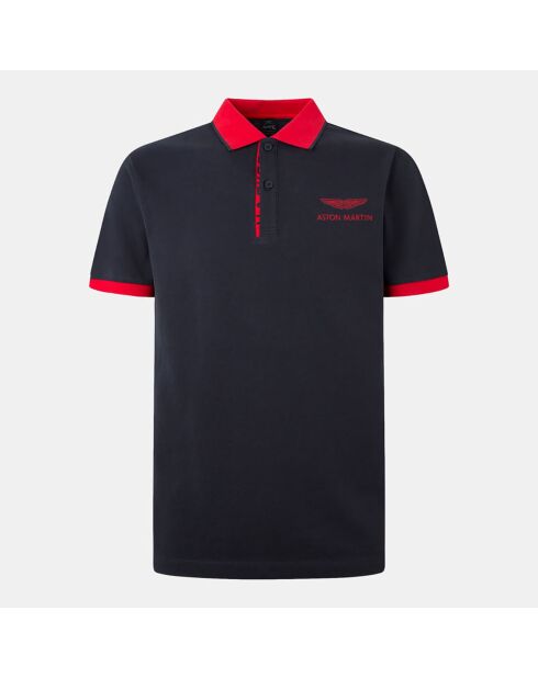 Polo Regular Fit Aston Martin Racing Contrast bleu marine/rouge