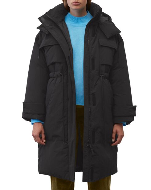 Parka longue puffer poches noire