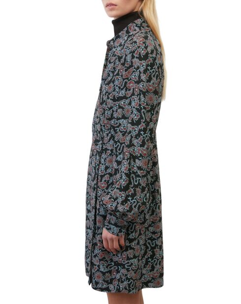 Robe midi imprimée noir/multicolore