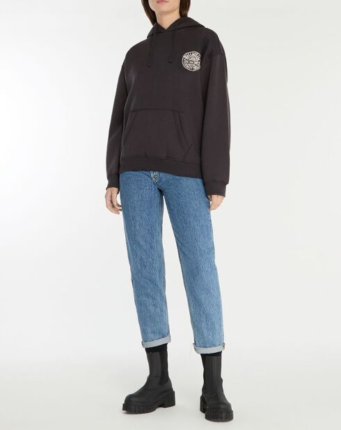 Sweat Oversize Sunring noir délavé