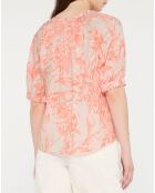 Blouse Henley imprimée orange