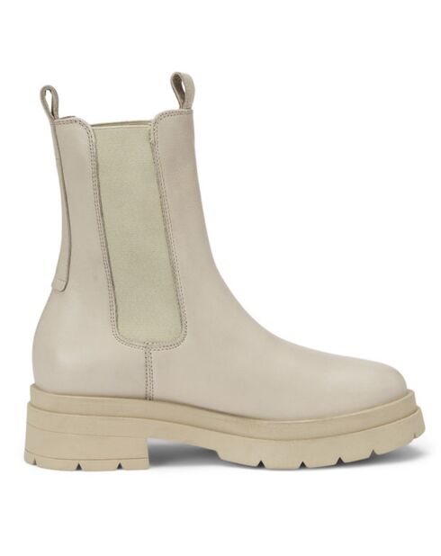 Chelsea Boots en Cuir tige haute beiges