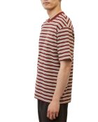 T-Shirt 100% Coton Bio col rond rayé rouge/blanc