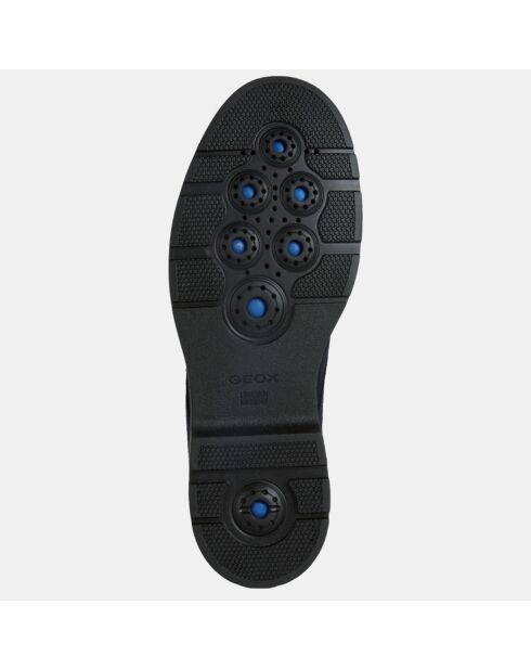 Boots en Velours de Cuir Spherica bleu marine