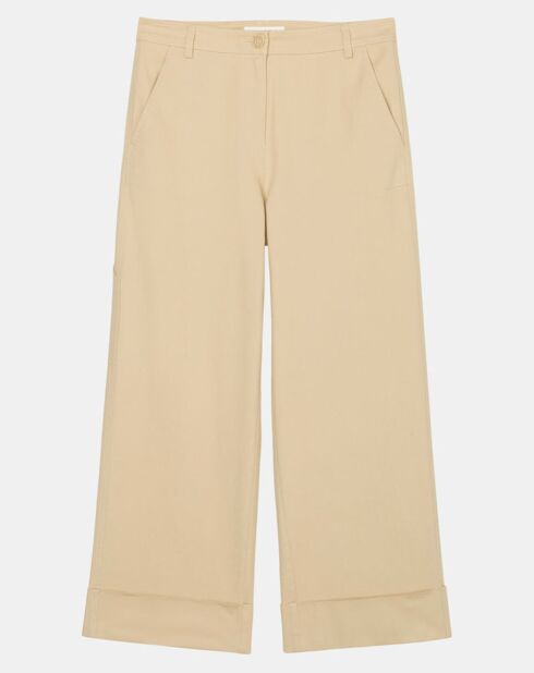 Pantalon large charpenté beige