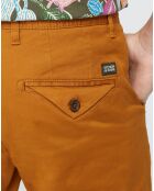 Pantalon Chino Super Slim Fit en Coton Bio mélangé Stretch camel