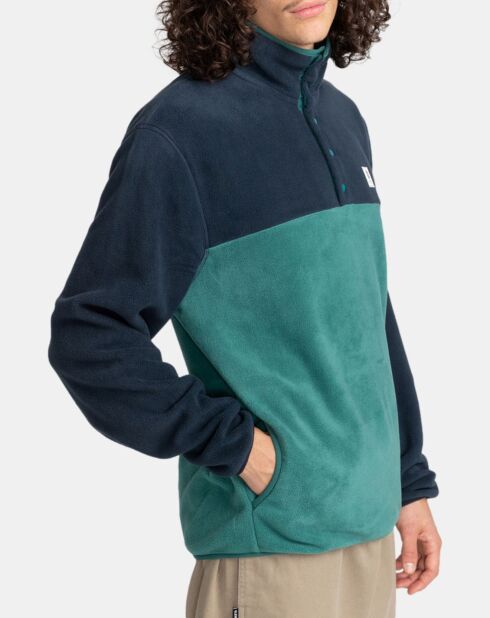 Sweat polaire Abenaki po bleu marine/vert