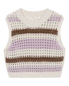 Pull sans manches 100% Laine Tricot multicolore