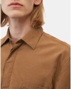 Chemise Regular Fit en Velours milleraies marron