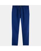 Pantalon en Lin & Coton Fave Cordon Elasticlin bleu roi