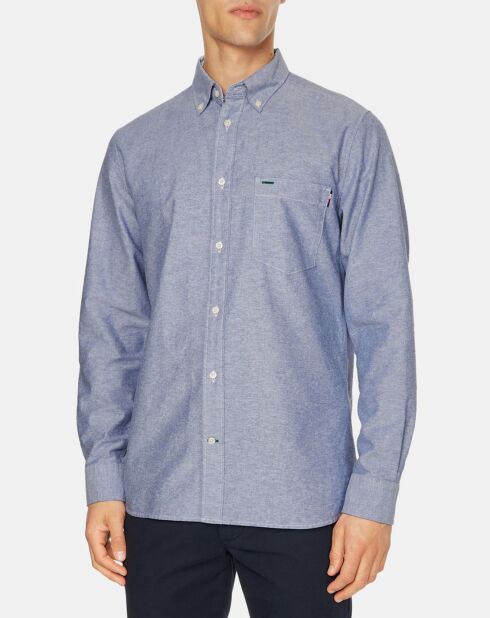 Camicia normale blu Oxford Solid