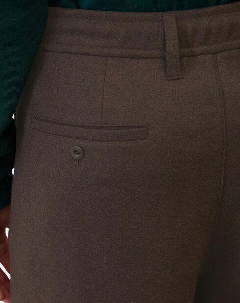 Pantalon en Laine mélangée Mossbo Manteco marron foncé