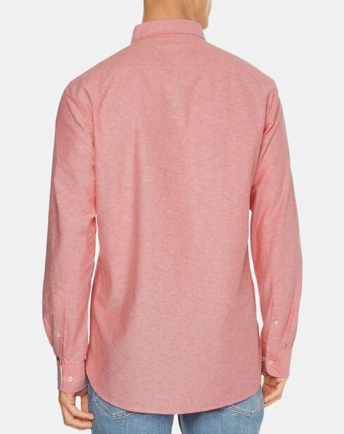 Lichtrood overhemd van Oxford Solid regular