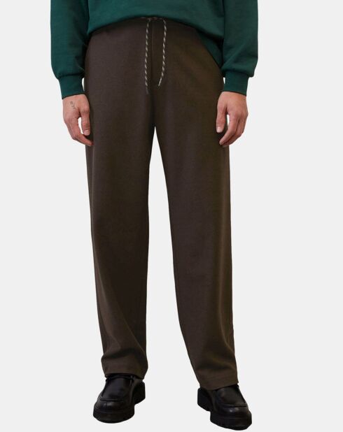 Pantalon en Laine mélangée Mossbo Manteco marron foncé