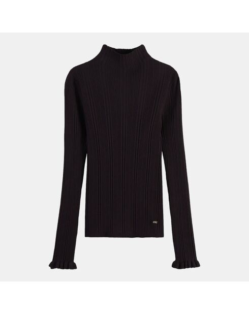 Pull moulant Ribbed noir