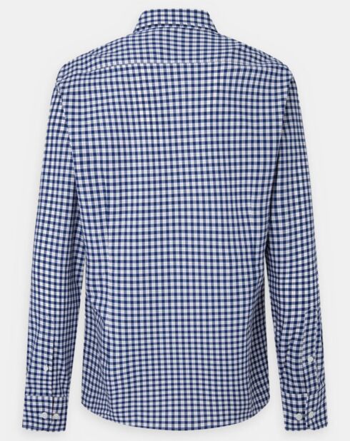 Chemise Slim Fit en Popeline à carreaux vichy bleu/blanc