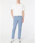 Pantalon Chino Super Slim Fit en Coton Bio mélangé Stretch bleu ciel
