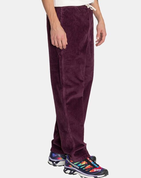Pantalon en Velours côtelé Chillin bordeaux
