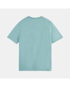 T-Shirt 100% Coton Bio Ditch Treats bleu turquoise