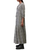 Robe maxi imprimée fleurs blanc/noir